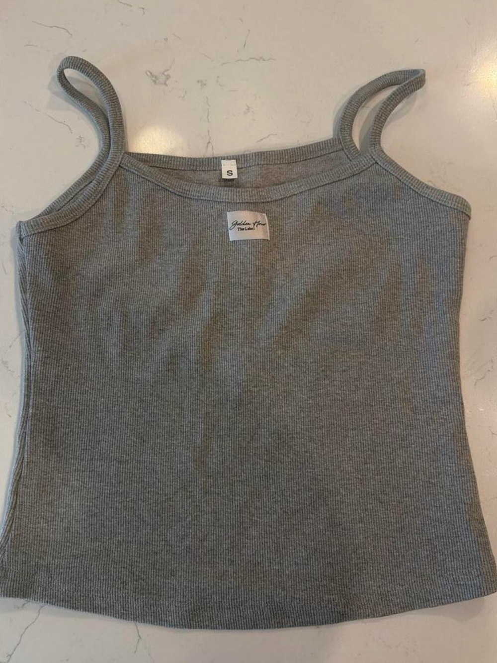 Heather Gray Ribbed Tank Top - Small